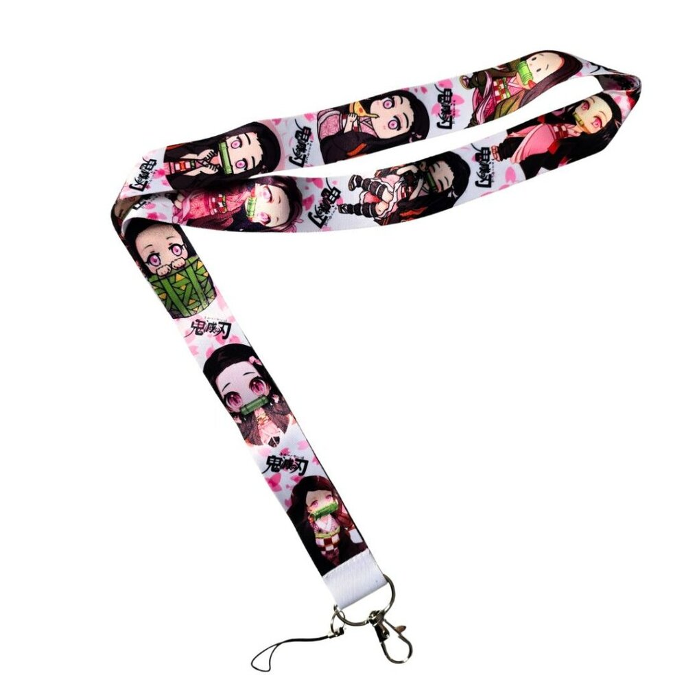 Demon Slayer Kimetsu No Yaiba Nezuko Kamado Lanyard ID Keychain Anime Manga NEW